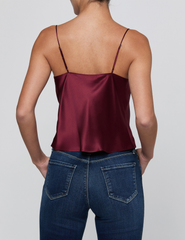 Back view of L’AGENCE Calista Cowl Neck Cami in Merlot Red