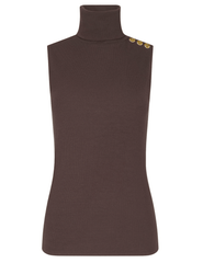 L'AGENCE Ceci Turtleneck Tank Dark Java & Gold