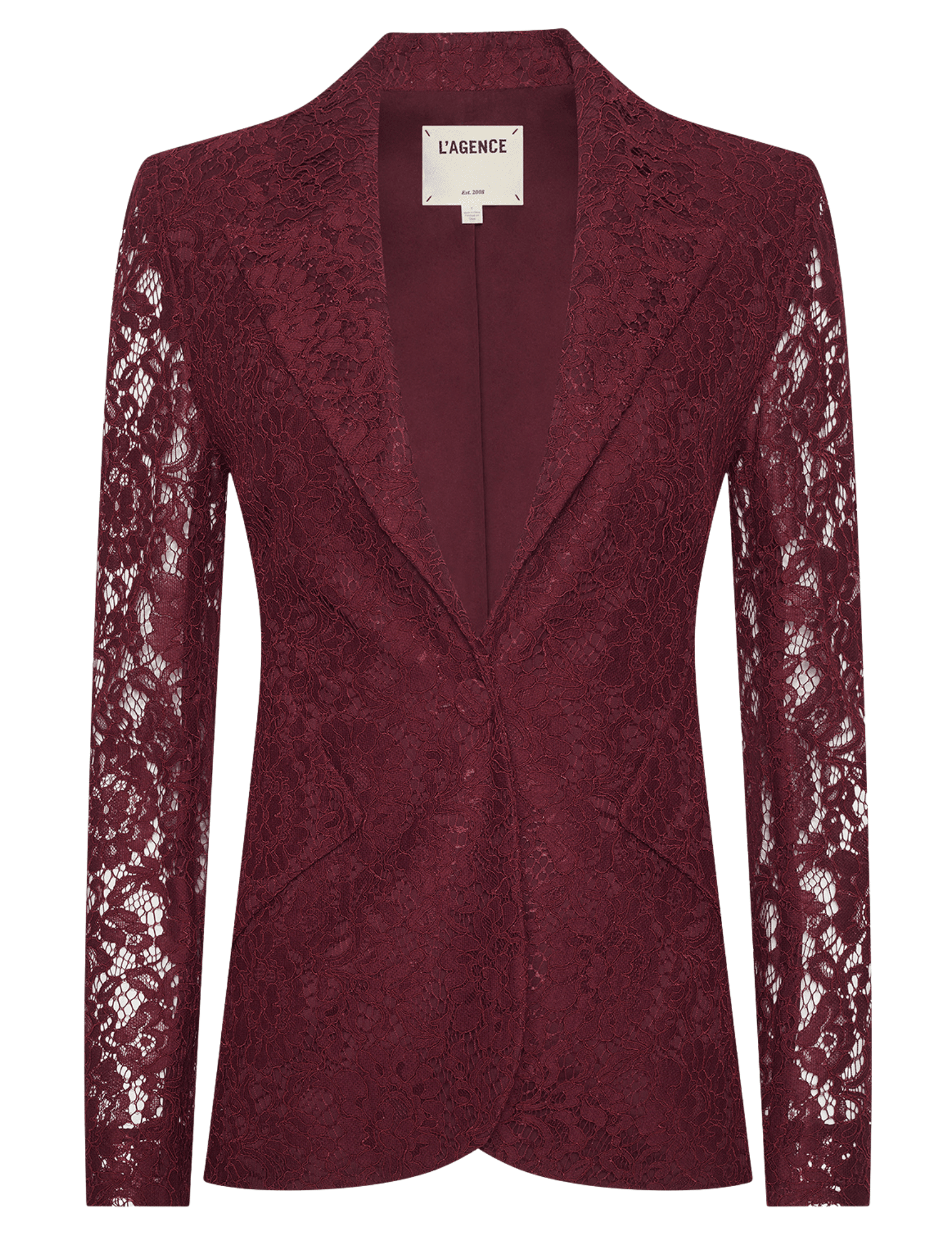 L’AGENCE Chamberlain Lace Blazer Deep Port