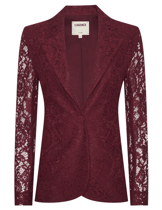 L’AGENCE Chamberlain Lace Blazer Deep Port