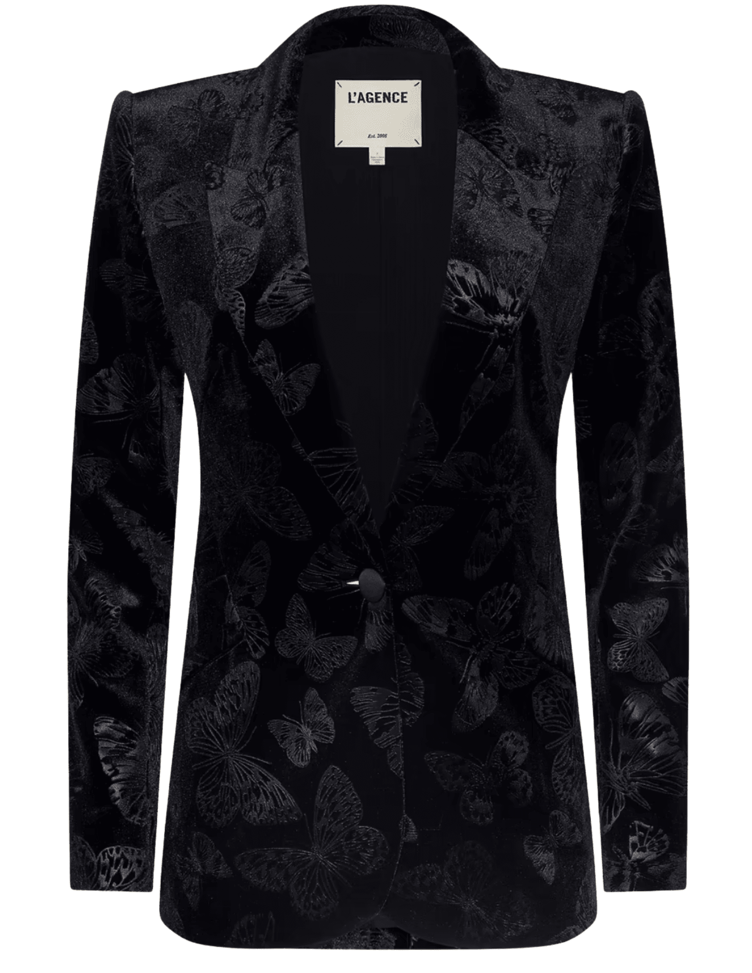 L’AGENCE Chamberlain Velvet Blazer Black Butterfly