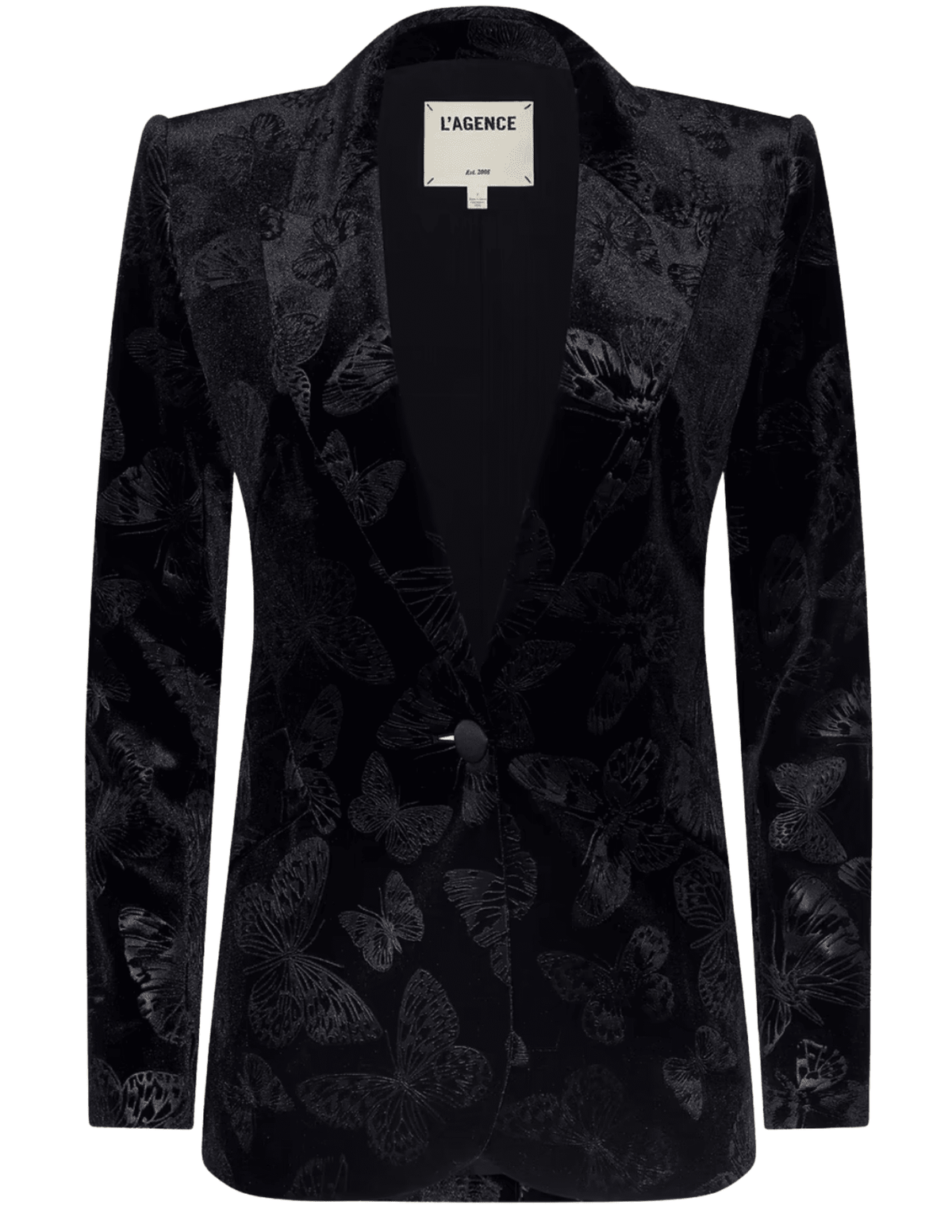 L’AGENCE Chamberlain Velvet Blazer Black Butterfly