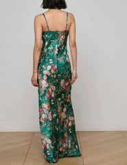 Back view of L’AGENCE Sayla Silk Maxi Dress with invisible zip