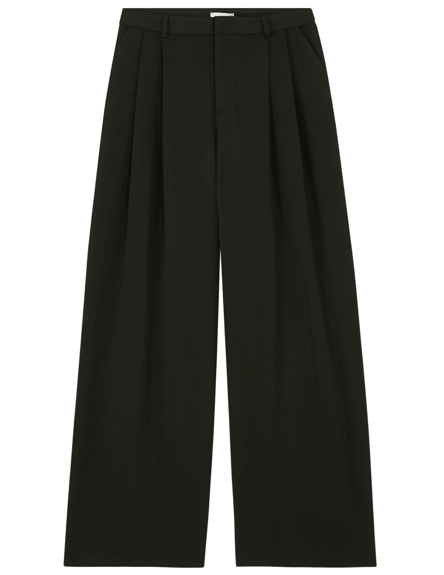 L’AGENCE Chelsy Wide Leg Pant in black with high rise and sharp front pleats