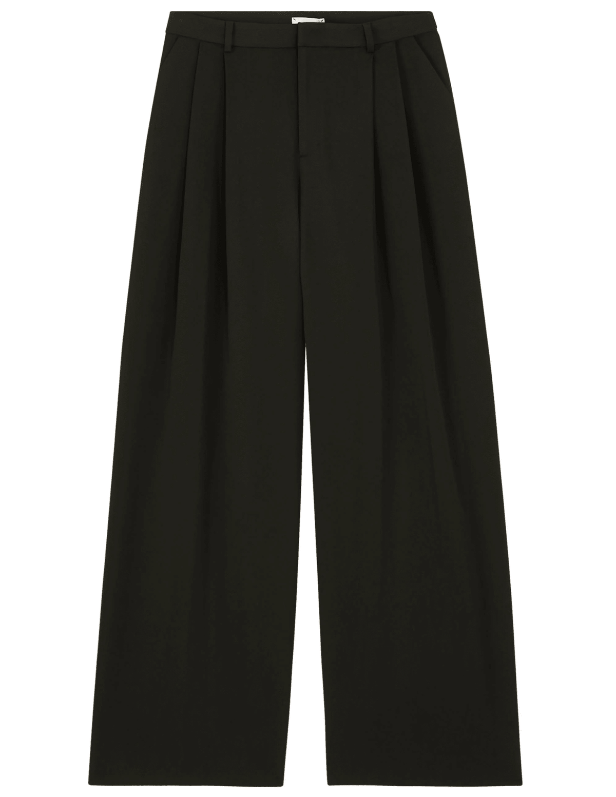 L’AGENCE Chelsy Wide Leg Pant in black with high rise and sharp front pleats