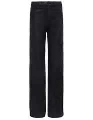L'AGENCE Clayton high rise wide leg coated jeans in Black Coated, sleek women’s denim with a glossy finish and relaxed wide leg silhouette front view