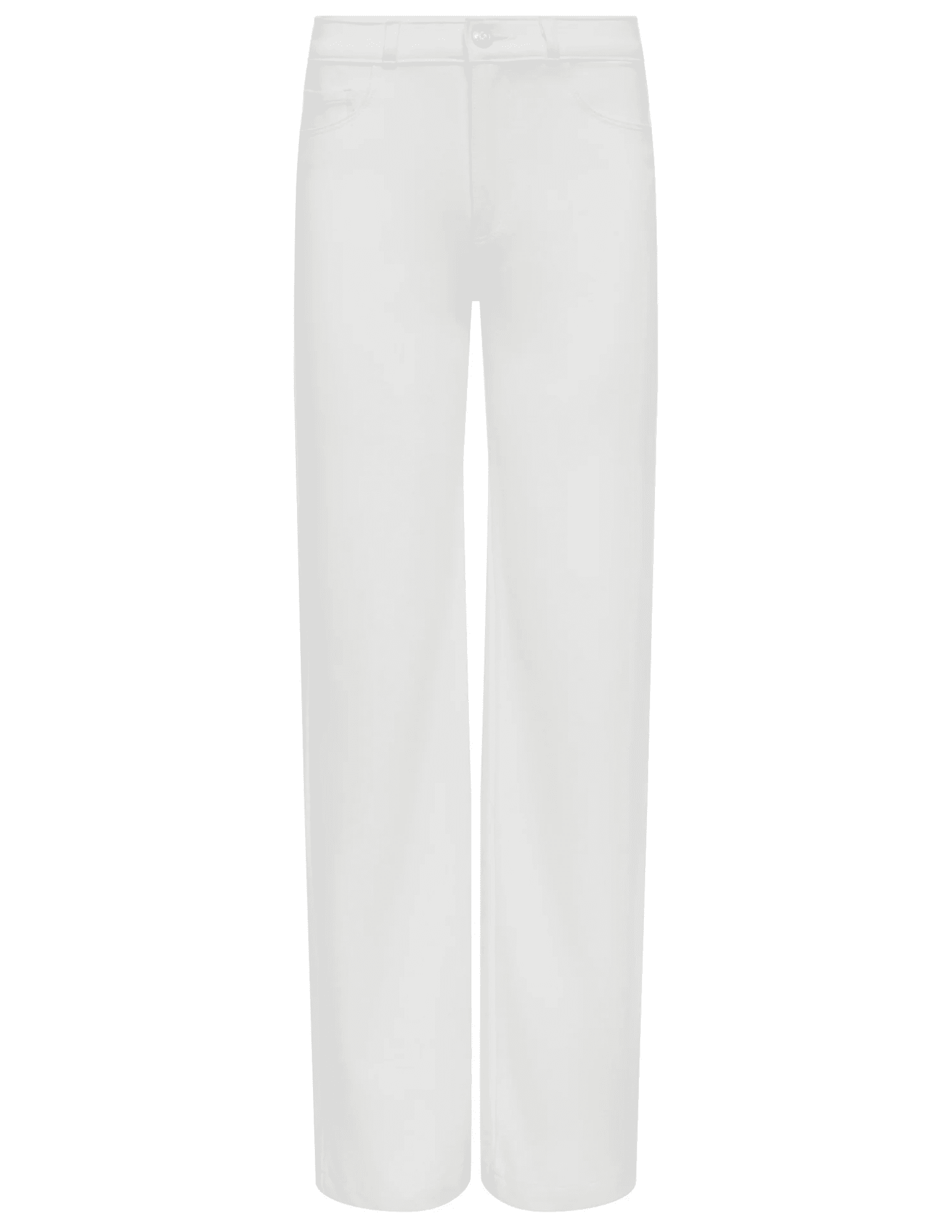 L'AGENCE Clayton high rise wide leg jeans in Ivory, women's elegant white denim with a flattering high waist and relaxed wide leg silhouette front view