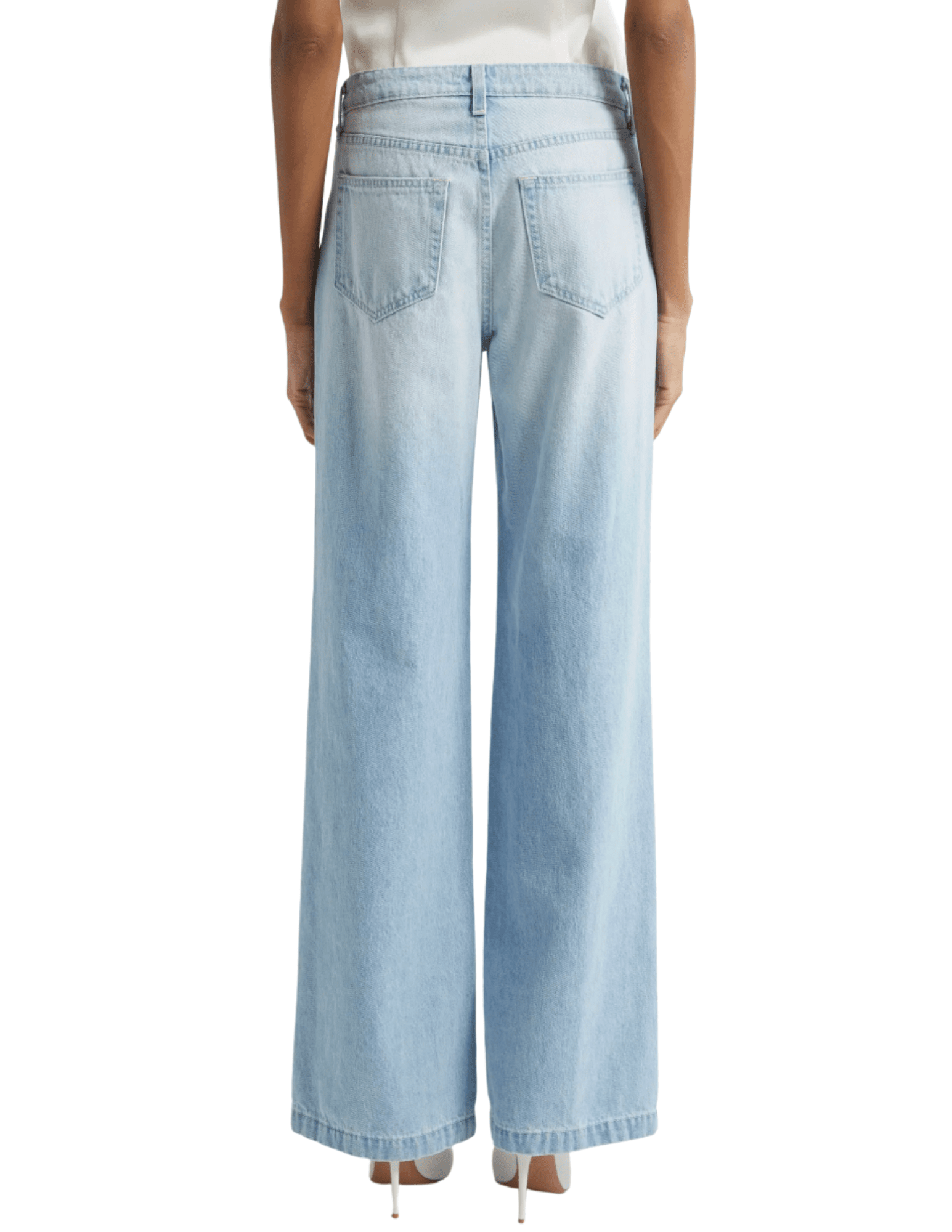 L’Agence Clayton wide leg jean Brea high rise light wash back view