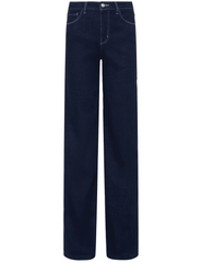 L’AGENCE Clayton Wide Leg Jeans in medium-blue Koval wash.