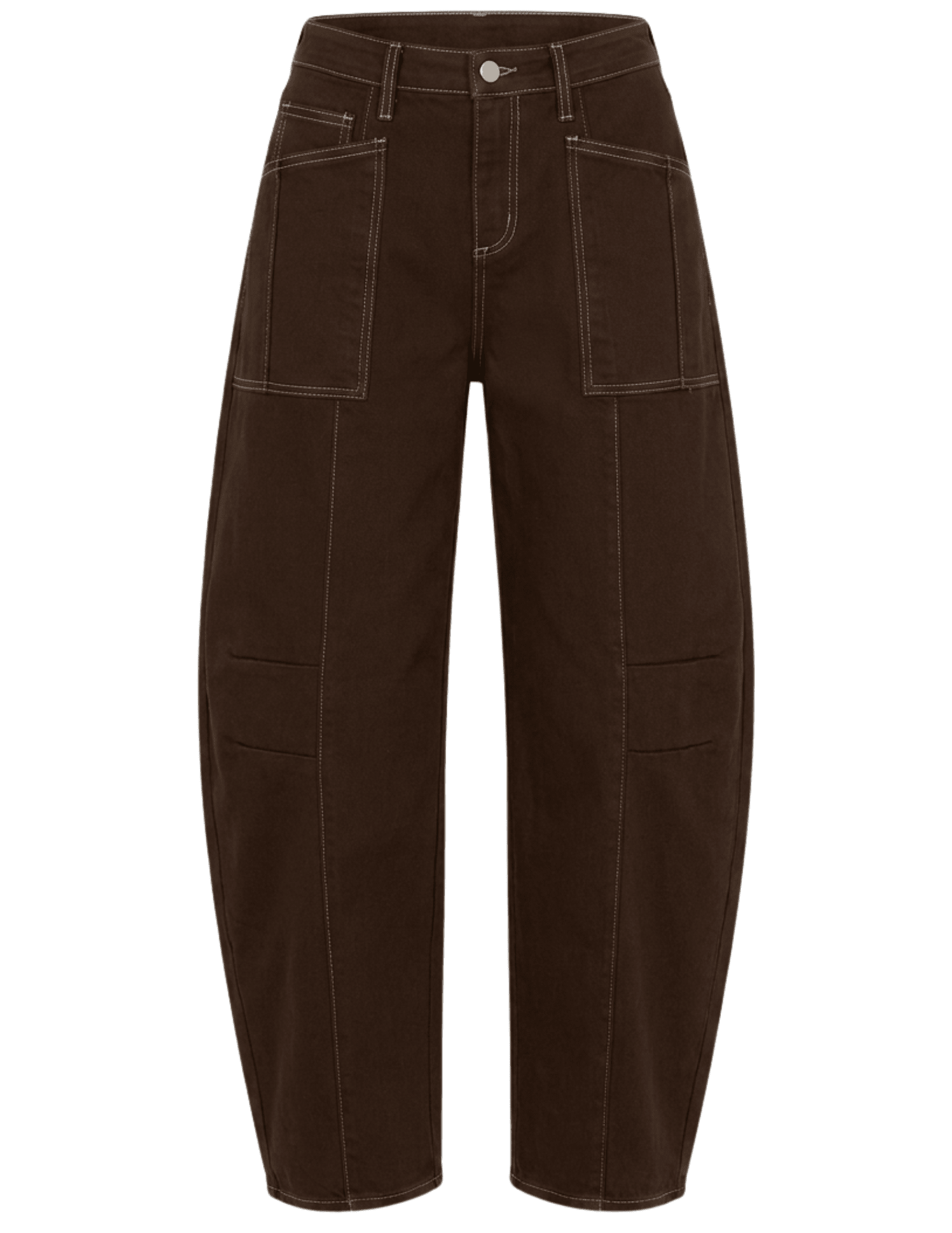 L'AGENCE Cody High Rise Barrel Jeans Brown Natural Contrast