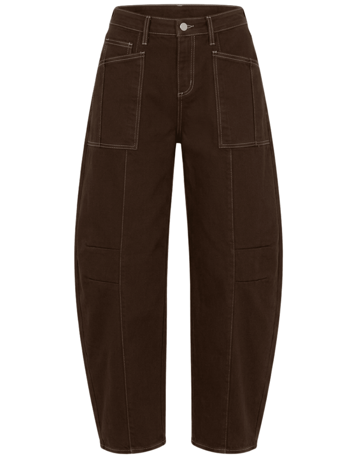 L'AGENCE Cody High Rise Barrel Jeans Brown Natural Contrast