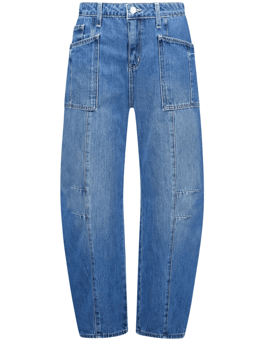 L'AGENCE Cody high rise Rodeo jeans in Brentwood wash, vintage-inspired women’s denim with a relaxed straight leg and flattering high waist front view