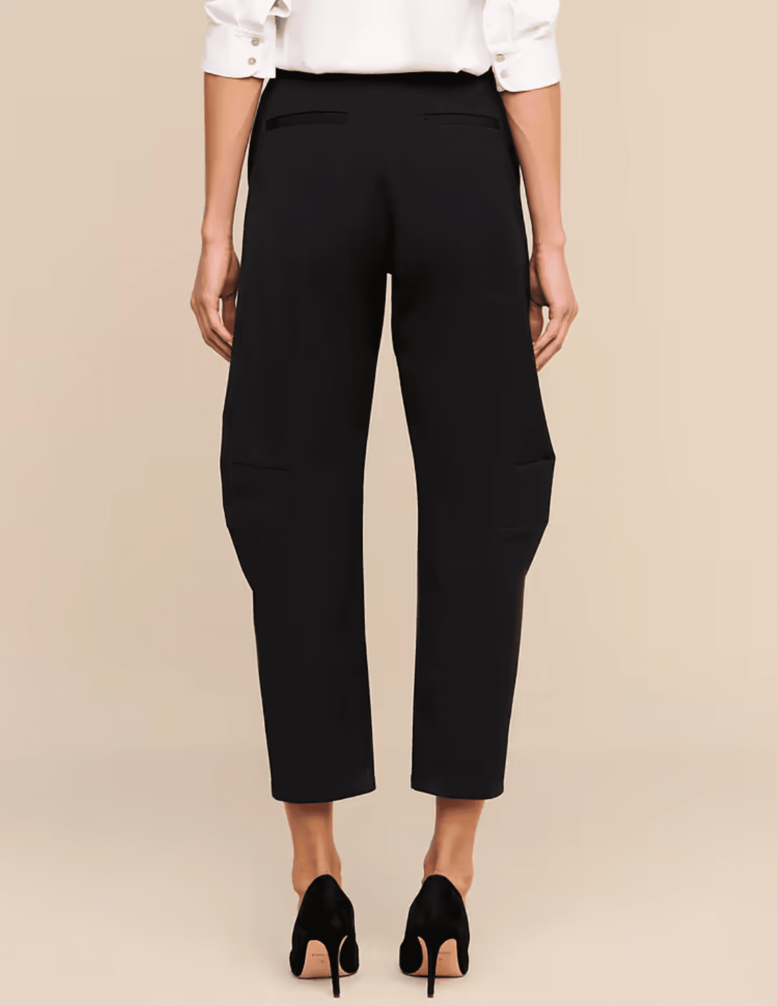 Back view of L'AGENCE Colby Barrel Trouser in Black