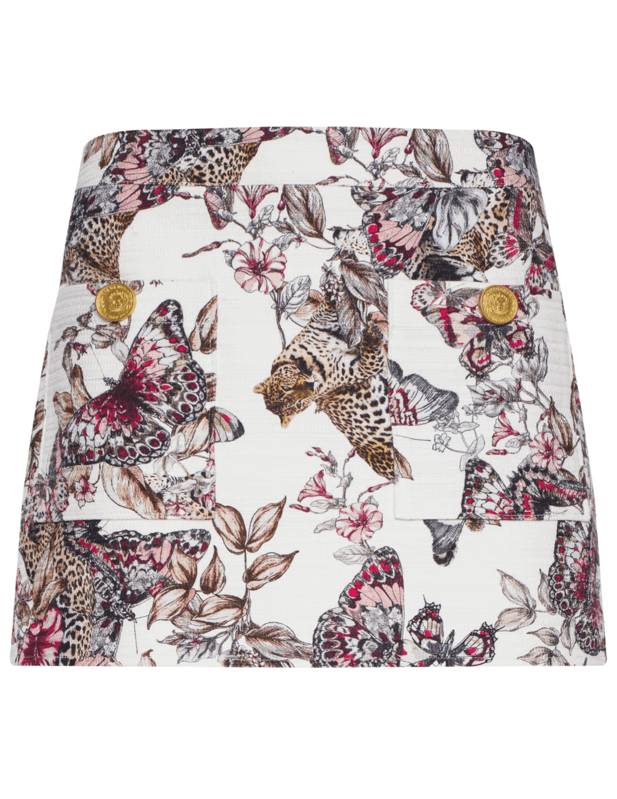L’AGENCE Cyra low rise mini skirt in butterfly jungle print