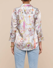 L’Agence Dani silk blouse in baroque toile print back view