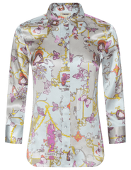 L’Agence Dani silk blouse in baroque toile print