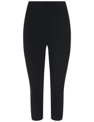 L’Agence Dee High Rise Capri Pant in black, front view, cropped length slim fit ponte trousers.