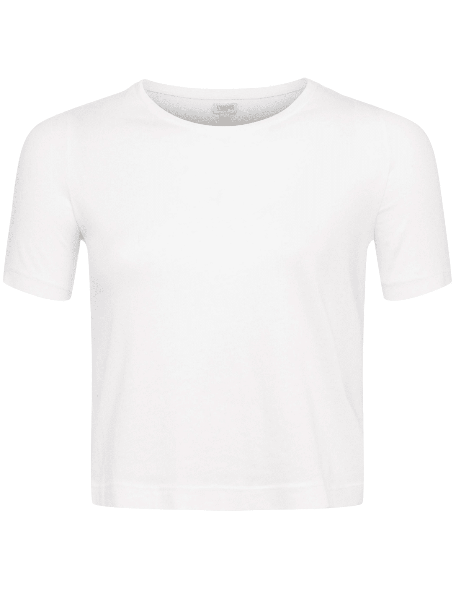 L'AGENCE Donna white cropped organic cotton tee