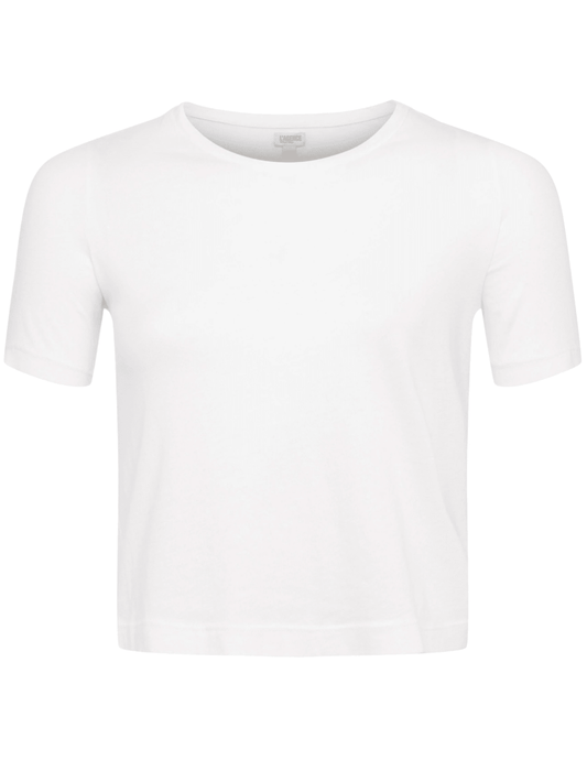 L'AGENCE Donna white cropped organic cotton tee