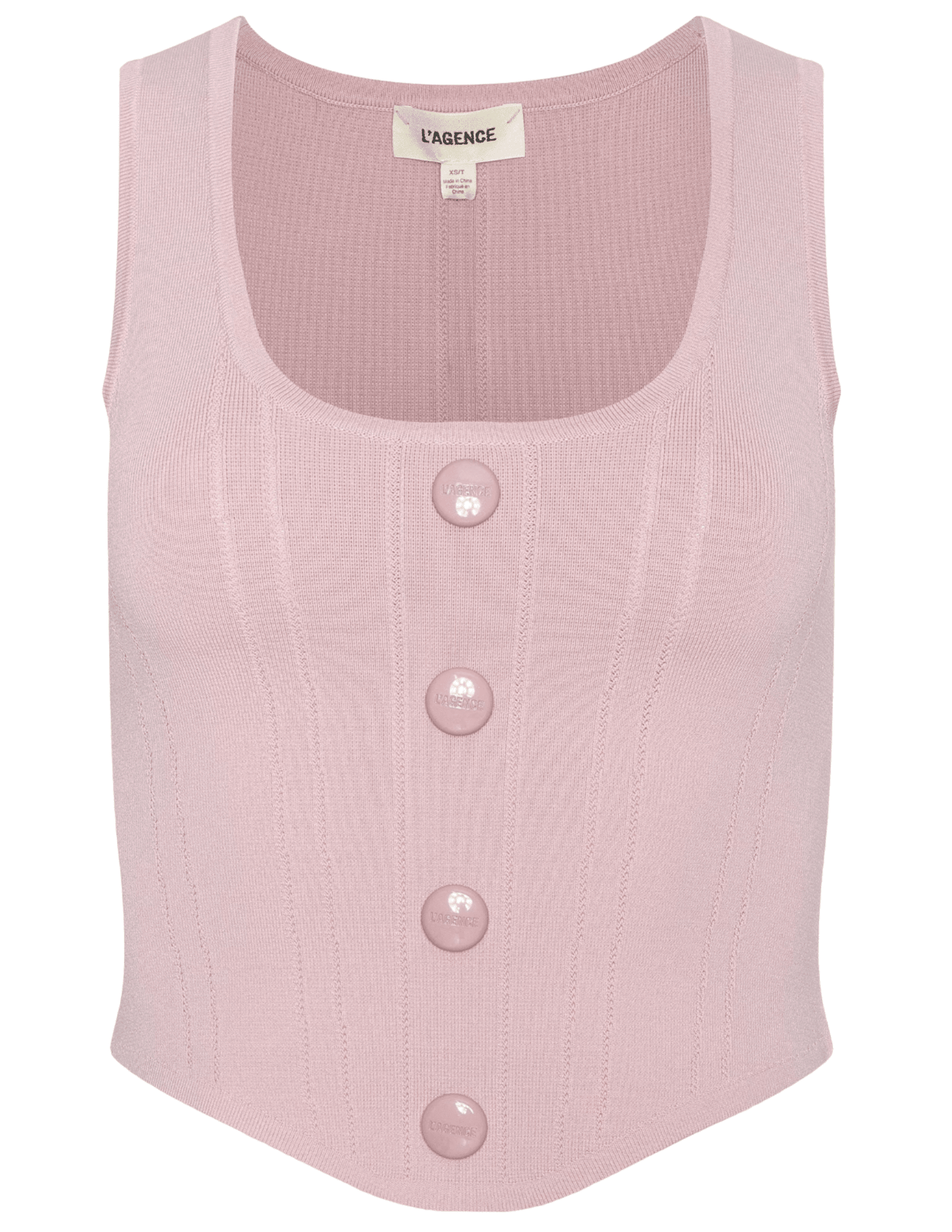 L’Agence Dove knit corset top in misty rose