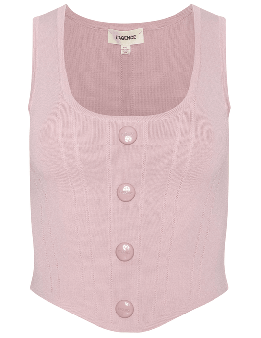 L’Agence Dove knit corset top in misty rose