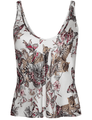 L’Agence Eddie satin tank white butterfly print