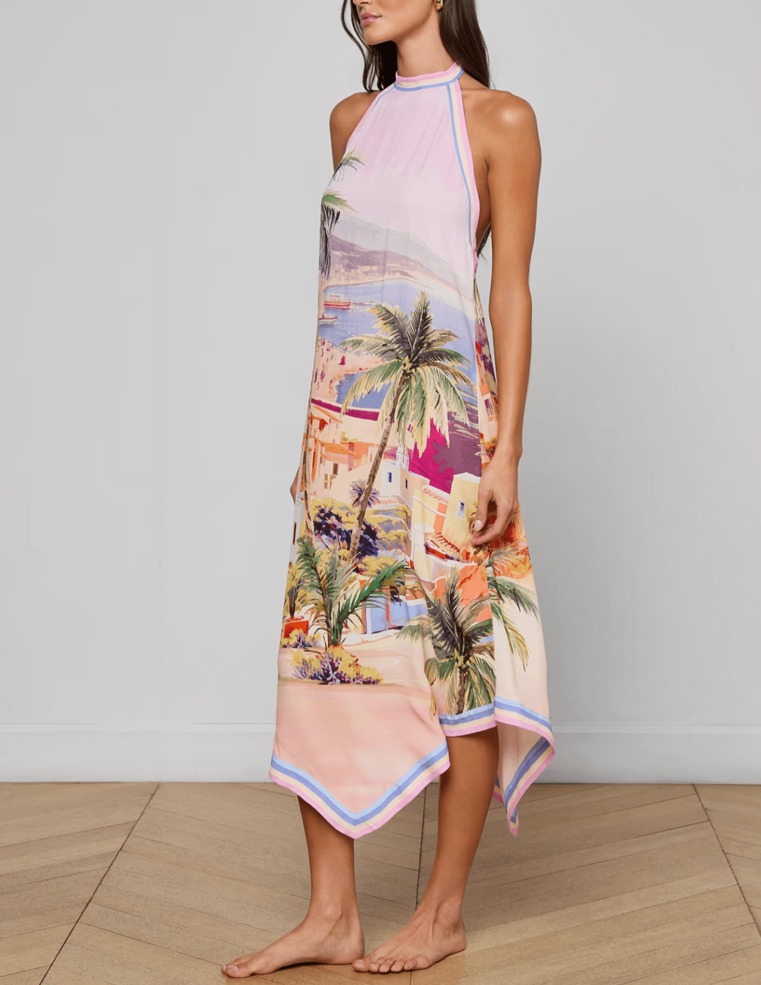 L'Agence - L'AGENCE Elise Halter Cover-Up Midi Dress - Buy Online