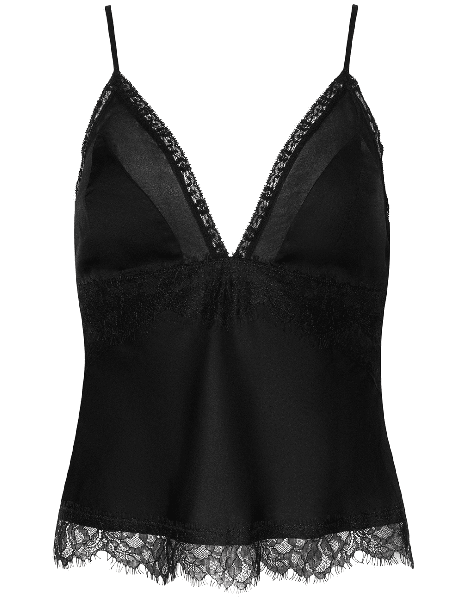 L'AGENCE Elka Mesh Lace Cami in Black