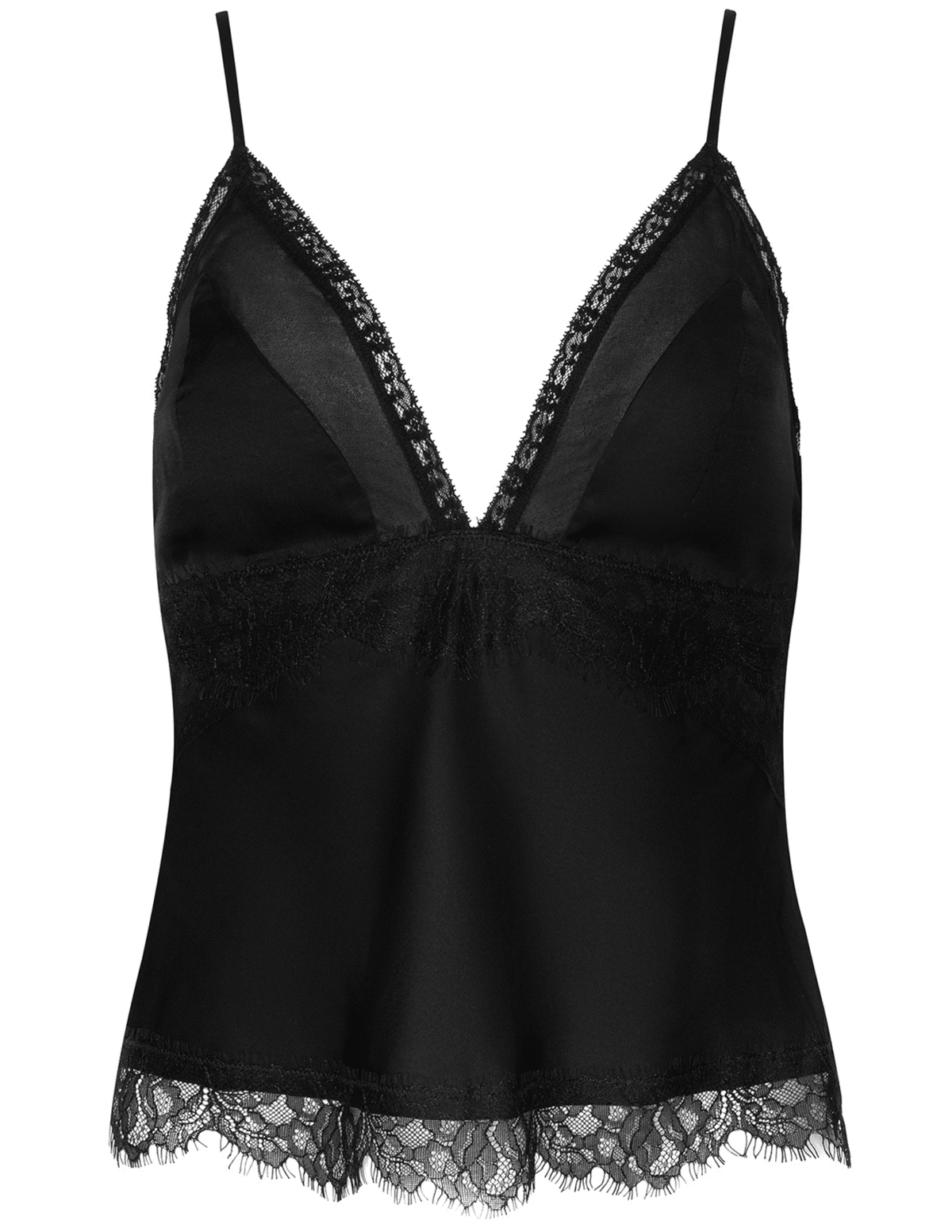 L'AGENCE Elka Mesh Lace Cami in Black