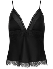 L'AGENCE Elka Mesh Lace Cami in Black