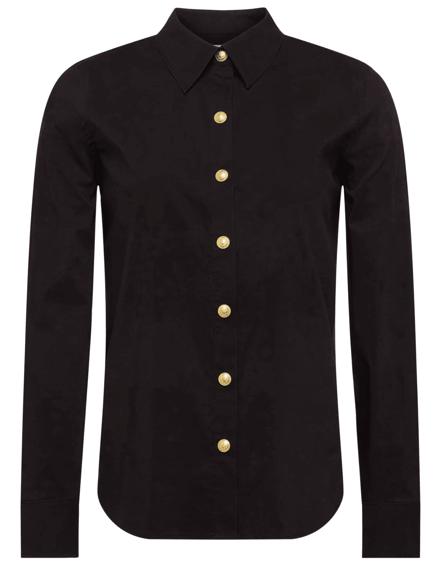  L’AGENCE Ellery Long Sleeve Button Blouse in Black Gold.
