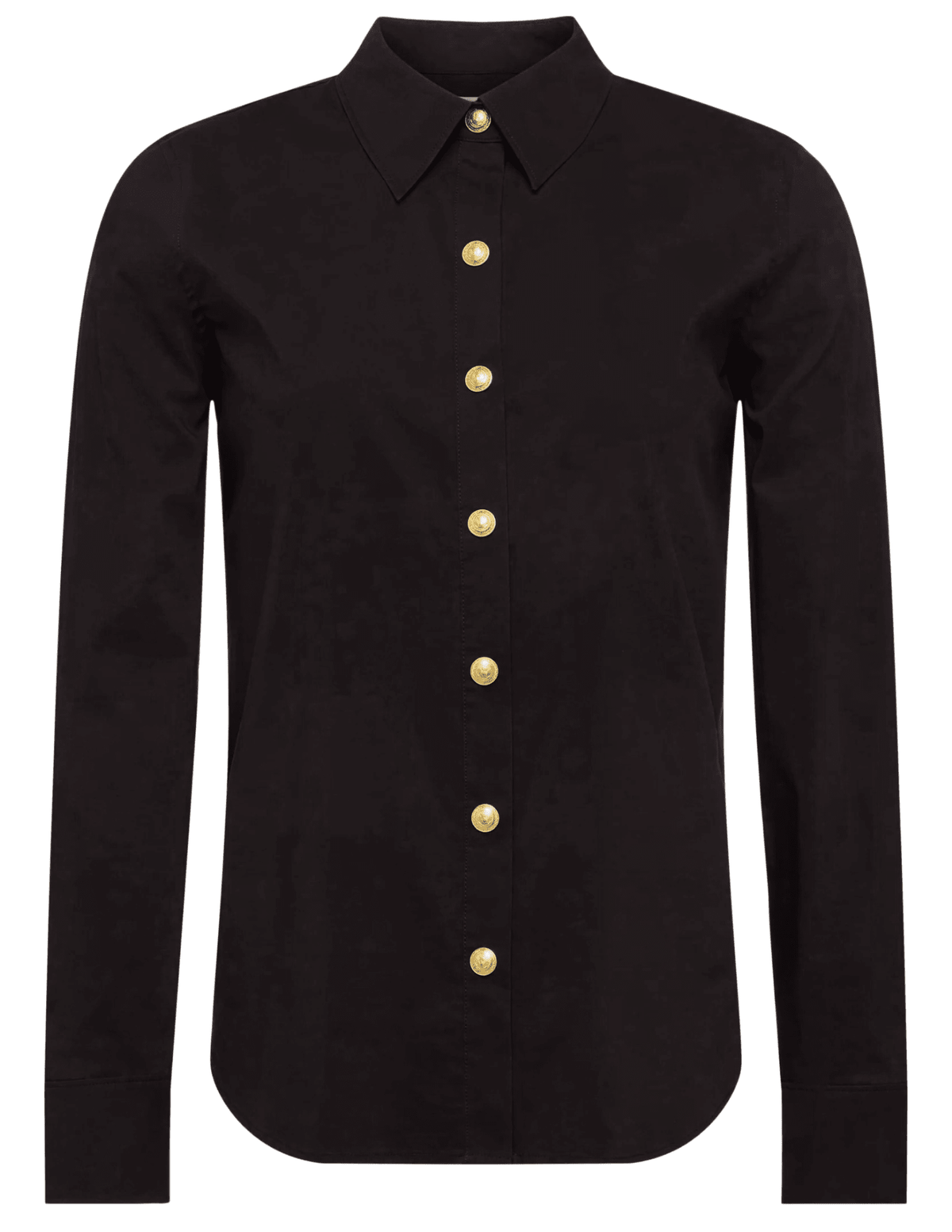  L’AGENCE Ellery Long Sleeve Button Blouse in Black Gold.