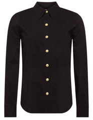 L’AGENCE Ellery Long Sleeve Button Blouse in Black Gold.
