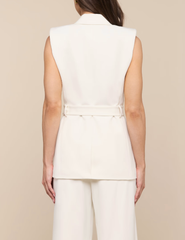 Back view of L'AGENCE Emerly white tailored vest