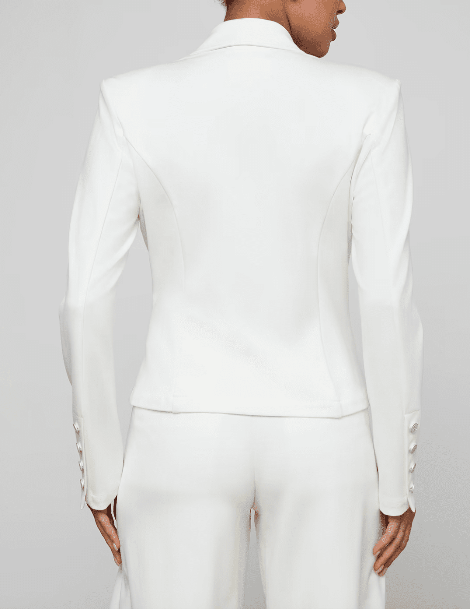 Back view of L'AGENCE Emerson tailored ponte blazer