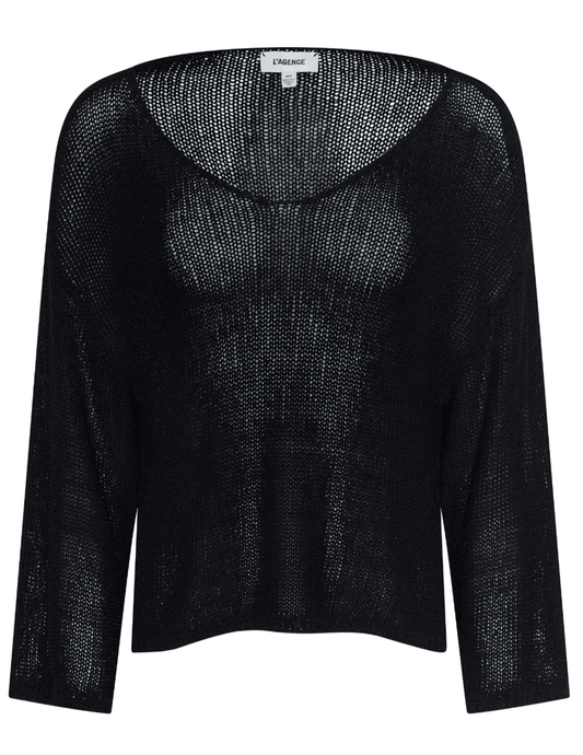 L’AGENCE Ethan black knit pullover sweater
