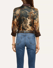 Back view of L'AGENCE Eulalie Printed Blouse in Multi Scenic Tapestry.