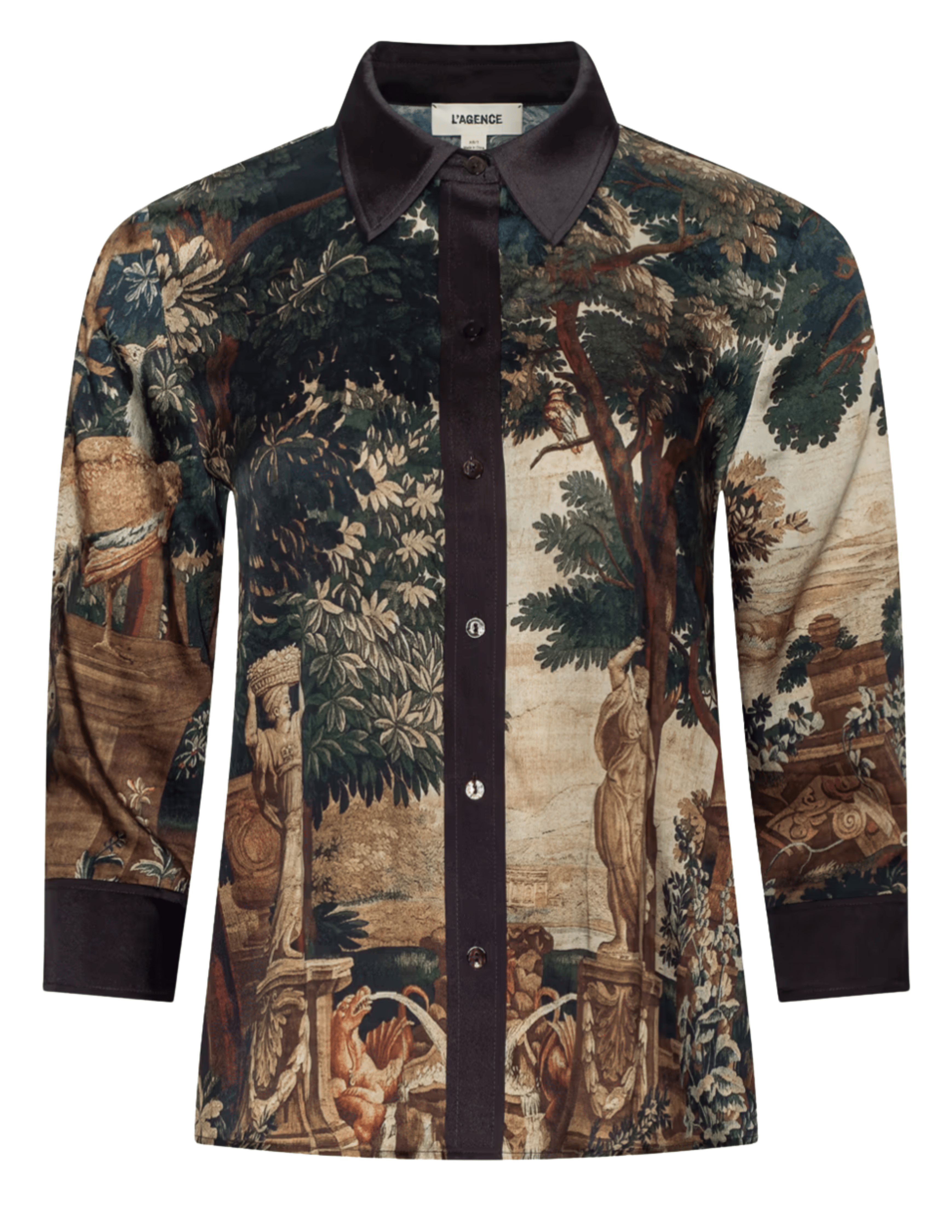 L'AGENCE Eulalie Printed Blouse in Multi Scenic Tapestry