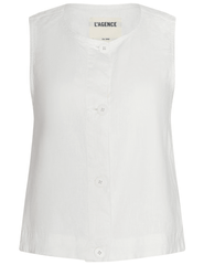 L'AGENCE Foster sleeveless linen top in vintage white