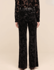 Back view of L’AGENCE Frances Velvet Bootcut Trouser in Black Butterfly