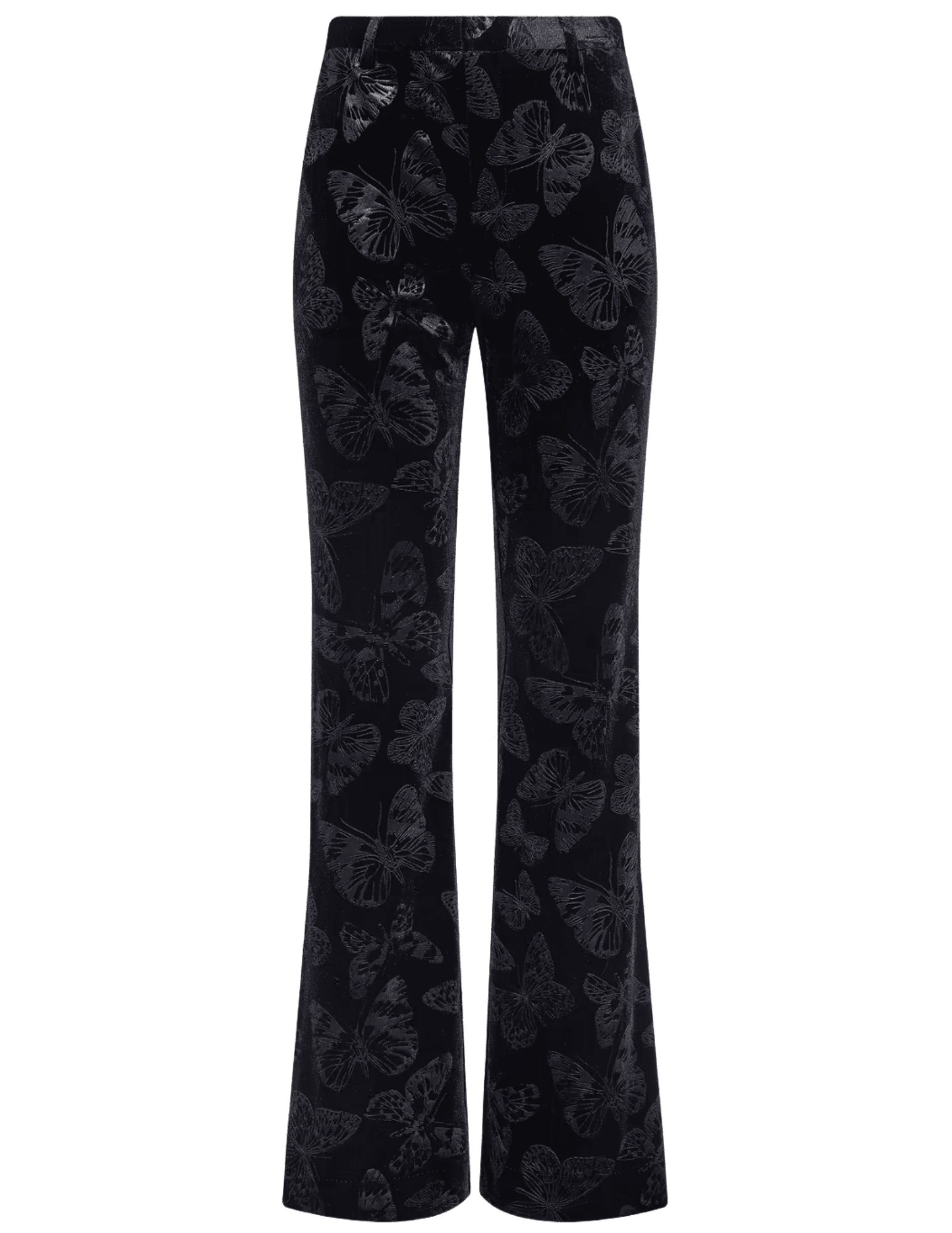 L’AGENCE Frances Velvet Bootcut Trouser in Black Butterfly