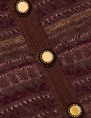 L’Agence Galene Mixed Stitch Tank in Natural Mauve Multi with button-front design button details