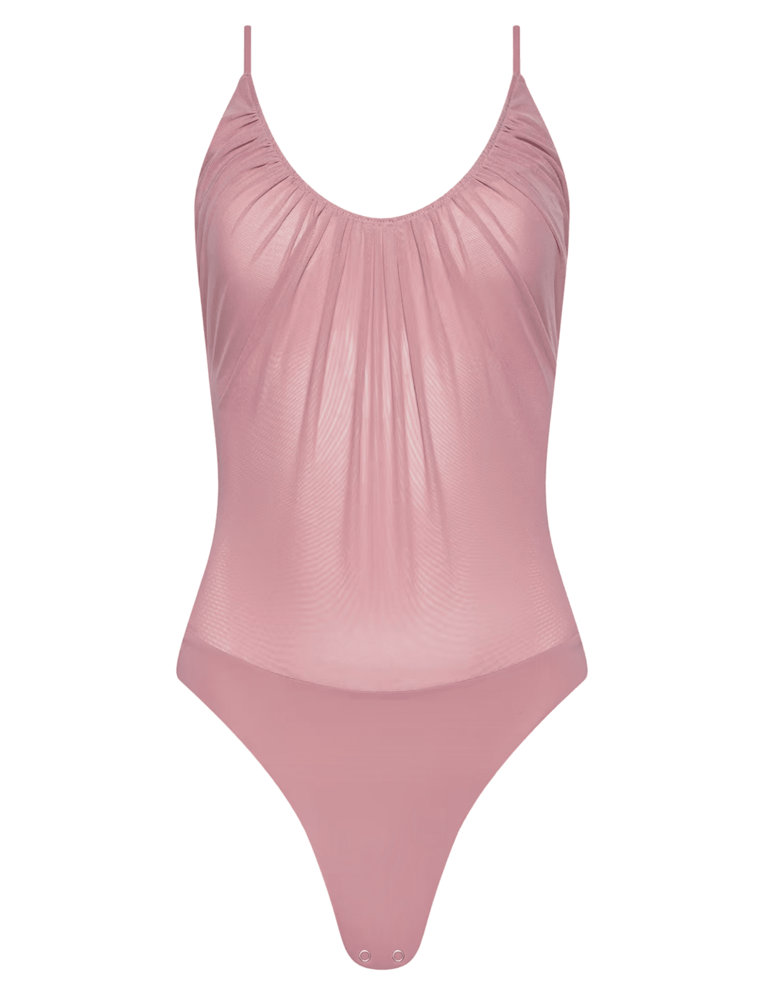 L'AGENCE Gelina ruched scoop-neck bodysuit in lilas