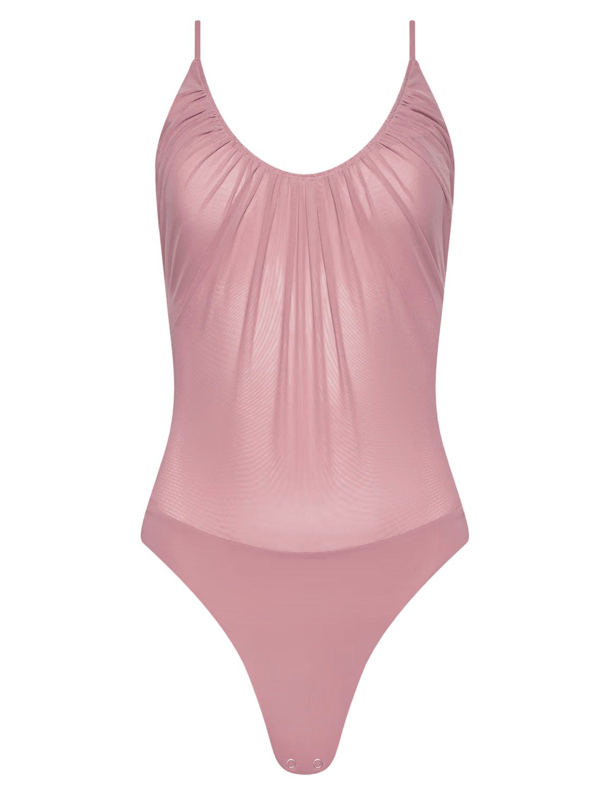 L'AGENCE Gelina ruched scoop-neck bodysuit in lilas