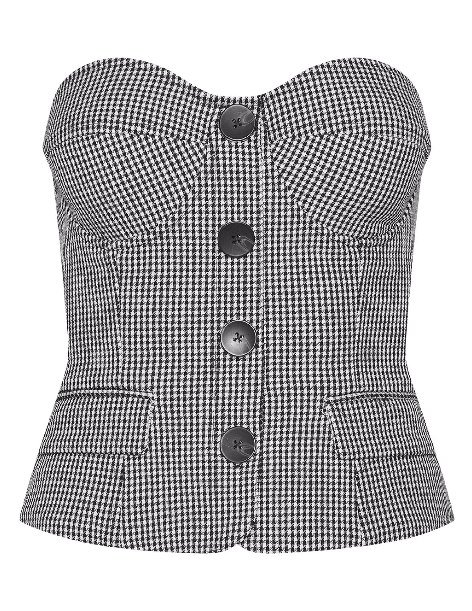 L’AGENCE Genevieve Houndstooth Corset Top