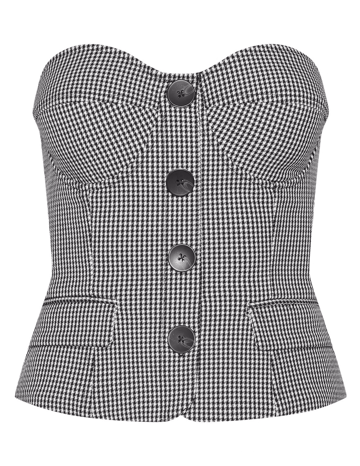 L’AGENCE Genevieve Houndstooth Corset Top