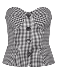 L’AGENCE Genevieve Houndstooth Corset Top