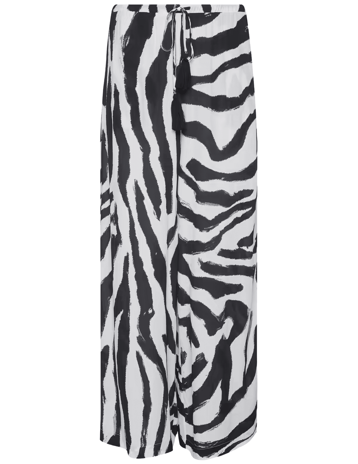L'AGENCE Geraldine Cover-Up Pants in Black White Zebra featuring a relaxed wide-leg silhouette.