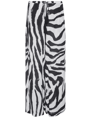 L'AGENCE Geraldine Cover-Up Pants in Black White Zebra featuring a relaxed wide-leg silhouette.