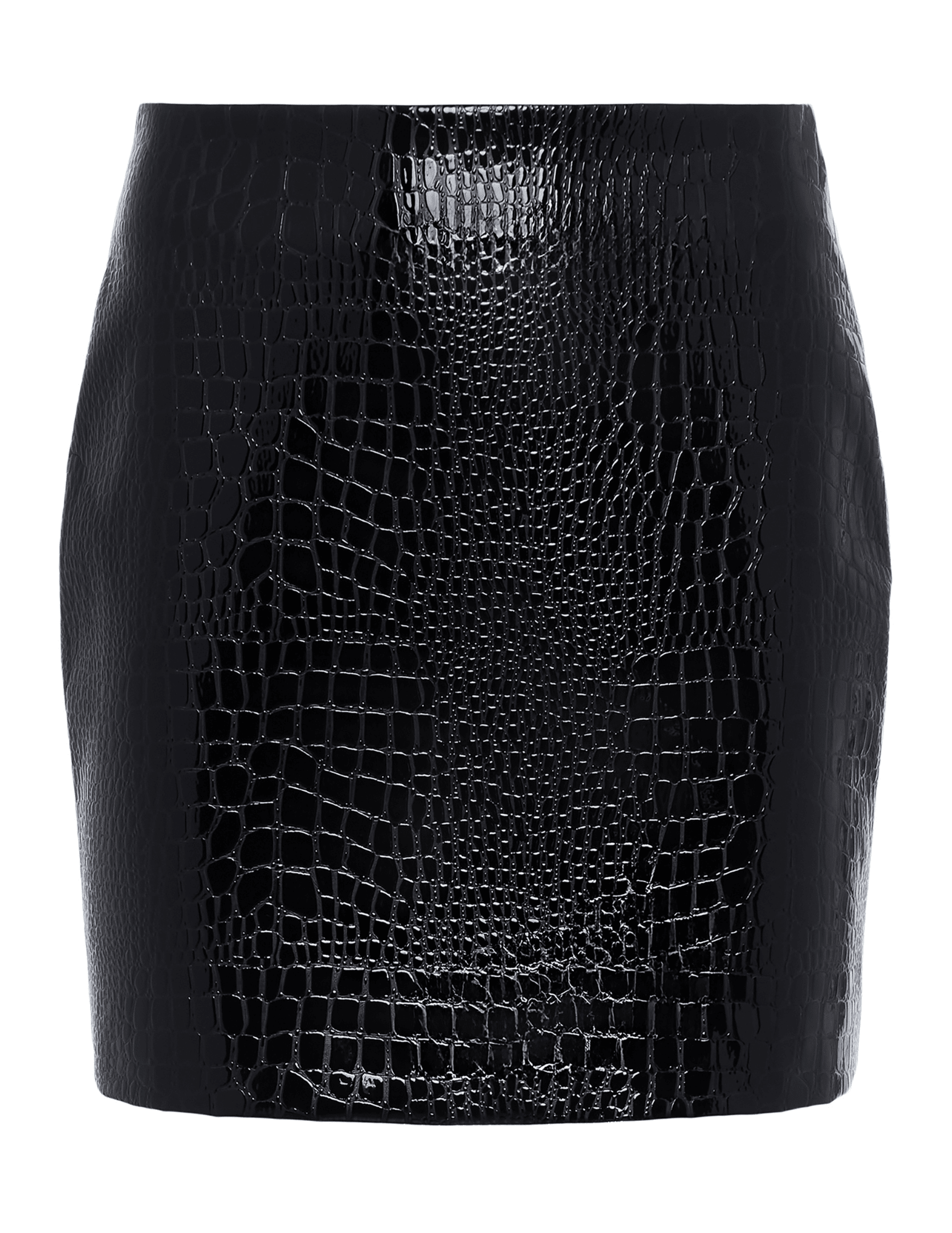 L’AGENCE Gerard Croc Vegan Mini Skirt in black
